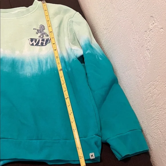 Teal and White Gradient Sweatshirt w/ WHT Horse Logo Art ( M) - Picture 3 of 9